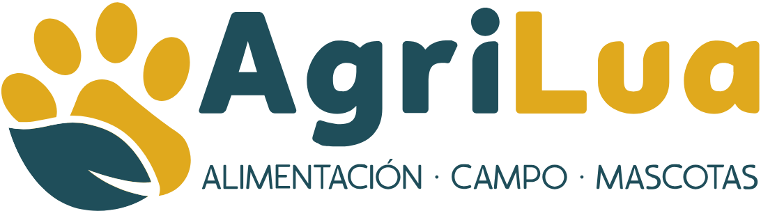 Logotipo de AgriLua, alimentación, campo y mascotas